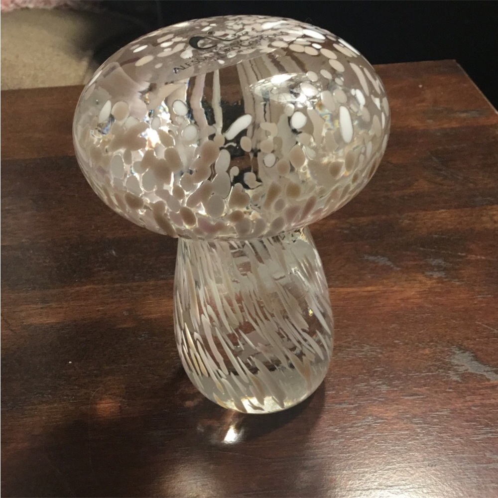 Italian Handblown Murano Glass Mushroom Paperweight by Alessandro Coppola-NEW
